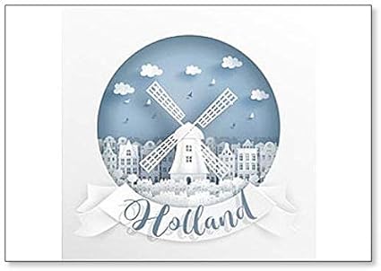 Amazon 世界的に有名なアムステルダムのランドマーク オランダのイラスト クラシックな冷蔵庫用マグネット Foto Magnets 冷蔵庫マグネット