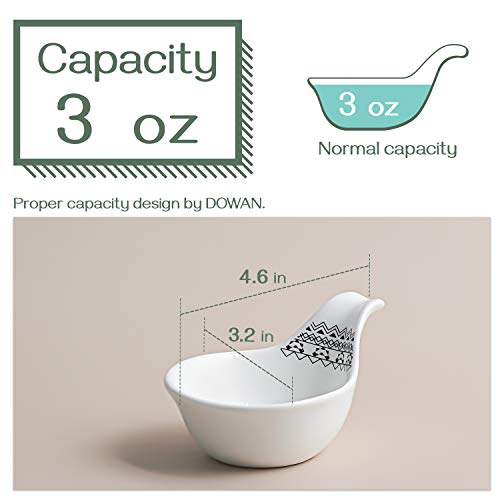 DOWAN 3 Oz Dip Bowls, Soy Sauce Dish with Handle, Ceramic Dipping Bowl