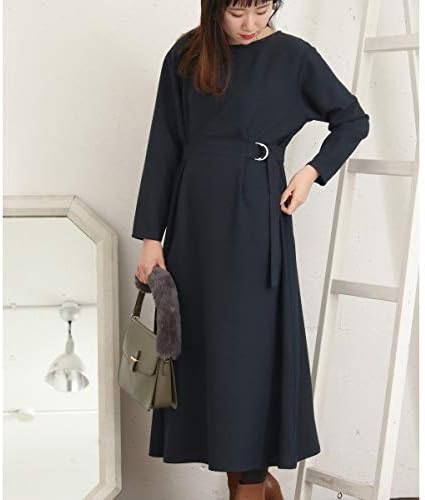 Amazon Kbf Kbf レディスワンピース Kbf デザインベルトタックワンピース Navy One ワンピース チュニック 通販