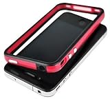 Red and Black Premium Bumper Case for Apple iPhone 4 - AT&T