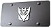 drtulz Transformers Decepticon 3D Chrome Emblem on Black Steel License Plate