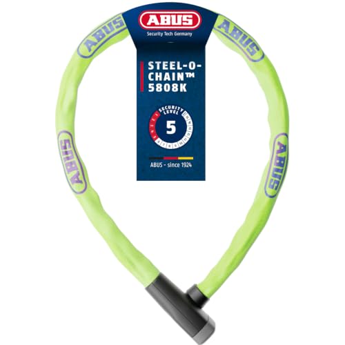 ABUS Kettenschloss Steel-O-Chain 5805K, 75 cm, Gelb/Grün