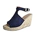 Shusuen Women’s Wedge Sandal Casual Heels Pumps Platform Shoes Dark Bluethumb 2