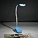 BearsFire® Fashion Wind Energy-saving LED Reading Light Adjustable Rechargeable Dimmable Touch Control Clip Desk Lamp Gooseneck with USB Charging for Bed Laptop Computer Music Stand Headboard (Blue)