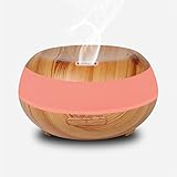YouVogue 300ml Essential Oil Diffuser Wood Grain Mist Humidifier Aroma Diffuser with 7 Changing Colored Led Lights for Bedroom Baby Room Office Yoga Spa