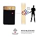 SHANSHUI RFID Blocking Stretchy Phone Card Holders, 2 Pack of Ultra-Slim Sleeves Self Adhesive Back for Phone Wallet Credit Card Pocket Stick on Apple iPhone and Most Cell Phones(Black Black)