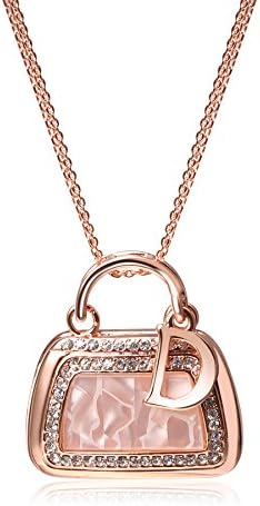 Women Pendant Necklace Rose Gold Plated Crystal Jewelry Long Pendants Necklace for Ladies