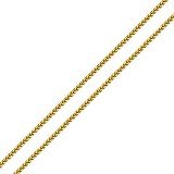 14K Yellow Gold Chain 1.1mm Solid Gold Braided Spiga Wheat Chain Necklace (16- 24 Inches), 20"