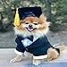 DAGEDA Pet Graduation Caps Grad Hat Pet Costume, Small Dog Graduation Hats with Gold/Yellow Tassel for Dogs and Cats Holiday or Decorations Party, Costume Accessory(Black)