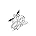 Suyi White Gold Plated Alloy Two Dragonflies Ring with Austrian Crystal 8