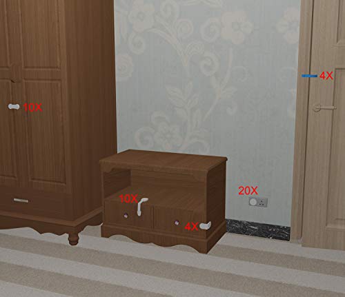 XinPei Baby Proofing Kit (48 Pcs) -20 Socket Covers + 10 X Cabinet Locks + 10 X Cupboard Locks + 4 X Rectangular Locks + 4 X Foam Door Stoppers