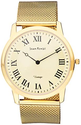 Analog Off-White Dial & Golden Case Men's Watch, Golden Metal Strap - JF2183-MGGGM