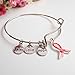 ALoveSoul Pink Ribbon Breast Cancer Awareness Expandable Bangle Faith Love Hope Bracelet for Women