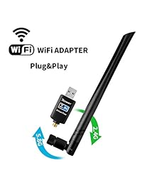 WiFi Adapter 600mbps,Techkey Wireless USB Adapter Dual Band 2.4GHz 5.8GHz LAN Card 802.11ac Network Card for Desktop Laptop PC Support Windows 10 8.1 8   7   XP Vista Mac OS 10.6 10.14 Mojave
