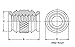Pem Heat Staking Insert, Symmetrical, Thru-Threaded - Unified, ISB-440