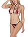 Etopstek Women Sexy Embroidered Lingerie Bandage Lace Unpadded Bralette, Black-1, Medium