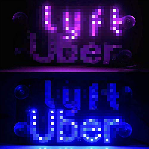 KOLHOFFR Ride Share LED Sign with Bright Lights with Suction Cups Flashing Hook on Car Window with DC12V Car USB Socket Make Your Car Visible