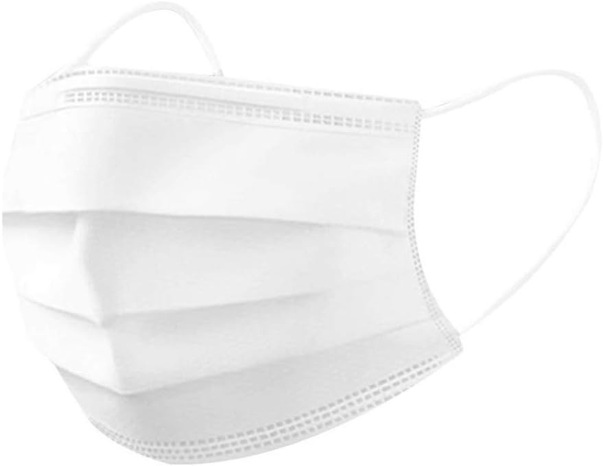 White Disposable Protective Mask 3 Layers Dustproof Facial Protective Cover Masks (10Pcs)
