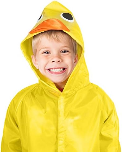 TRIBUTE Safe PVC Free Kids Rain Coat For Boys and Girls Ages 7-12 With Zipper Fun Raincoat
