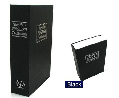BlueDot Trading Dictionary Secret Book Hidden Safe with Key Lock, Large, Black