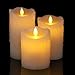 Flameless Candles LED with Remote Timer Flickering Light Pillar Real Drip Wax for Christmas Halloween Decoration Set of 3