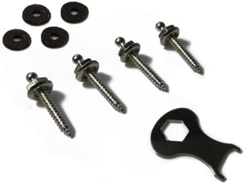 LOXX 59022 22mm Strap Lock Screw Set - Nickel Finish (2-Pair Screw Set with Multi-Tool)