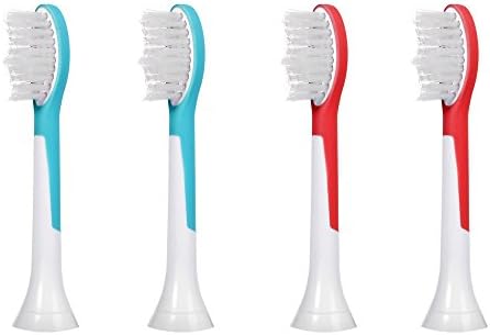 4 pcs Replacement Brush Heads Compatible with Philips Sonicare Kids Small Electric Toothbrush, Fully Compatible With All Sonicare for Kids Models - Model HX-6044 - by FolksCare(TM)