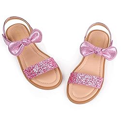 PANDANINJIA Ella Pink Girls Sandals Cute Bow Open