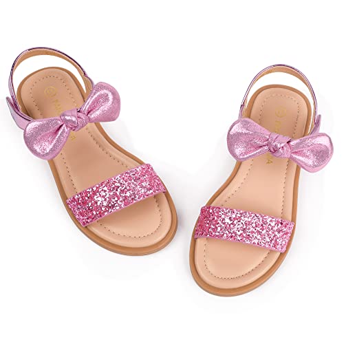 PANDANINJIA Ella Pink Girls Sandals Cute Bow Open