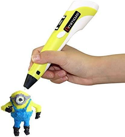 BEST INTELLIGENT 3D PRINTING PEN for ABS &amp; PLA, 140 STENCILS &amp; 3 ABS Rolls Included, For Drawing Doodling Modelling &amp; Arts &amp; Crafts Making, Promotes Creativity &amp; Spacial Thinking in Children (Yellow)