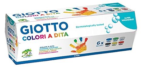 Giotto Fila Cf 6 Barattoli 100ml Dita Tempere Artistiche Gioco Disegno 327 Multicolore 8000825531606