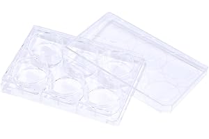 BIPEE Polystyrene Petri Dish 6 Well Cell Culture Plate, Sterile, Pack of 10