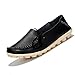 CIOR Women's Genuine Leather Loafers Casual Moccasin Driving Shoes Indoor Flat Slip-on Slippers,M911,Black,39