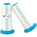 Threadart Bobbin Thread - 60wt White - Two Huge Spools of 5000 Meters - Twin Pack- Machine Embroidery