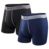 SAXX Men's Set of 2 (two) Platinum Boxer Briefs SXBB41F - Color: Black and Navy; Size: Medium; Essential Colors for Daily Use
