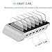 USB Charging Station, Show Wish Universal Detachable 6 Ports Dock Station, 51W 5V 10.2A Stand Mounts Holder Charger, Desktop Docking Station for iPhone,iPad, and Other Smartphones. (Silver)