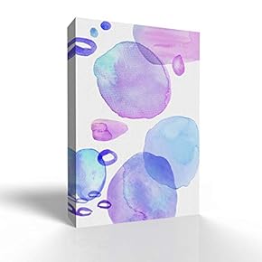 Canvas Wall Art - Watercolor Abstract Color Block Line Draw - Modern Home Art Stretched and Framed Ready to Hang - 12x18 inches