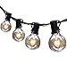 GUDDL Outdoor String Lights 50ft Patio Lights with 55 G40 Bulbs (5 Spare), Connectable Globe String Lights for Party Tents Patio Gazebo Porch Deck Bistro Backyard Balcony Pergola Decor, Black Wire