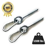 Maky Outdoors Premium Hammock Hanging Kit By Load Capacity 1300lbs | Heavy Duty, Ultra Durable Hammock Hooks & Carabiners For Hammock Stand, Yoga & Brazilian Hammocks, Swing Chair, Indoor & Outdoor