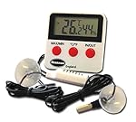 Reptile Tank Thermometer Digital Max Min and Hygrometer With Remote Probes - Ideal for Reptile Tanks, Terrariums, Vivariums, Brooders, and Incubators