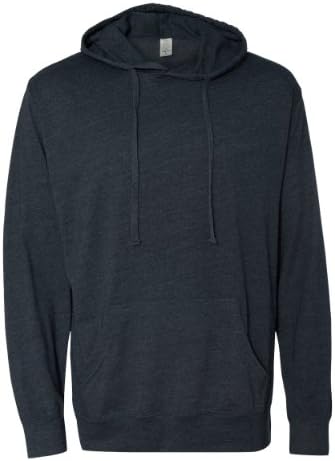 ITC Mens Lightweight Hooded Pullover T-Shirt-SS150J-Navy Heather-Large