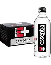 Essentia Bottled Water, 20 Ounce, Pack of 24 Bottles; 99.9% Pure, Infused with Electrolytes for a Smooth Taste, pH 9.5 or Higher; Ionized Alkaline Water