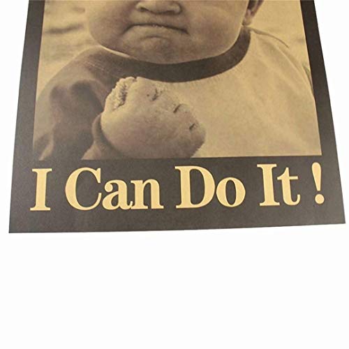 CARDEON I Can Do It Vintage Poster Wall Stickers Retro Kraft Paper Art Decorative Poster Painting Picture Home Decor 51.5X36cm - Thumbnail 6
