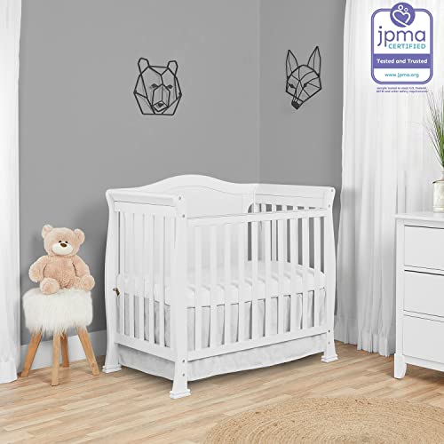 Dream On Me Addison 4In1 Convertible Mini Crib In White, Greenguard