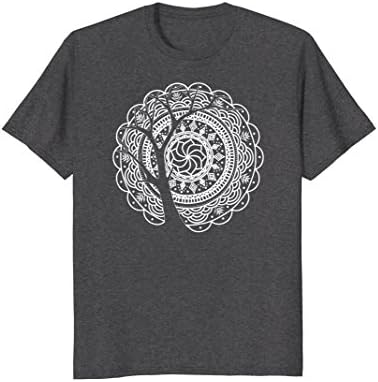 Mens Bohemian Mandala Tree Shadow T Shirt - Gypsy Soul Boho Shirt Large Dark Heather