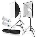 LimoStudio 700W Photo Video Studio Soft Box Lighting Kit, 24 x 24 Inch Dimension Softbox Light Reflector with Photo Bulb, Photography Studio, AGG814