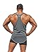 Physique Bodyware Men's Blank Y Back Stringer Tank Top. Made In USA. (Large, Grey)