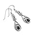 925 Sterling Silver Dangle Hook Earrings Chuvora Jewelry Black Onyx Gemstone Filigree
