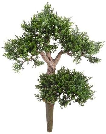 One 15 Inch Indoor Outdoor Artificial Cedar Bonsai Tree Topiary Plant By Silk Tree Warehouse Artificial Topiaries Kolenik Home Decor
