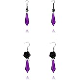 Gothic Dark Bat Dangle Earrings Red Black Crystal Gems Bat Earrings Halloween Vampire Earrings Punk Teardrop Earring Halloween Costumes Earrings Jewelry